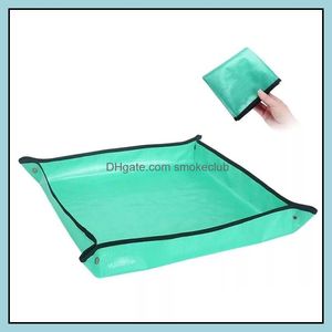 68 cm 100 cm Planta Trasplante Estera cuadrada Impermeable Espesar Pe Trasplante interior Sucio Catcher Bonsai Succent Potting Tarp C0125 Drop Delive