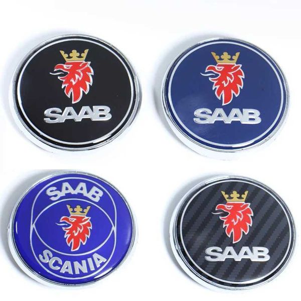 68mm 2 3 pines SAAB capó delantero del coche insignia de parachoques del maletero trasero para SAAB 9 3 9 5 9-3 9-5 SAAB emblema accesorios adhesivos