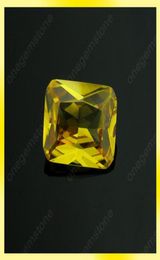Pierre synthétique ample en forme d'octogone de 68mm, couleur jaune doré, zircone cubique, 15514699716746