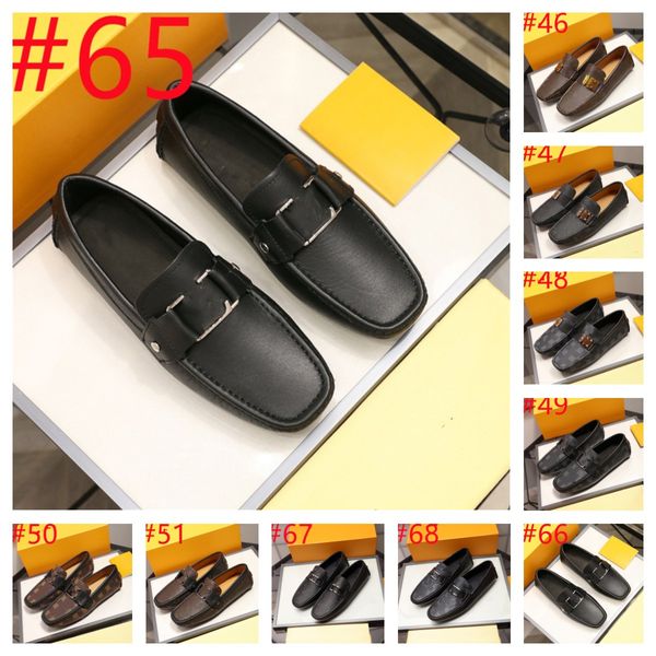 68Model Mens Business Designer Robes Chaussures Fashion Luxurious Slip on Le cuir Chaussures Men Plus taille 45 Point Toe Forme Casual Chaussures Mâle Foot Wear Weetwear 38-46