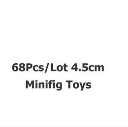 68pcs / lot 4,5 cm MINIFIG TOYS Cadeaux Assemblé