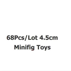 68 pièces/lot 4.5cm Minifig jouets cadeaux assemblé bloc de construction