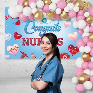 68pcSset infirmière des ballons en latex kit d'arrière-plan rose ballons arc blancs pour les médecins infirmières graduation de décoration de fête de fête 2024 240419