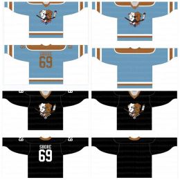 69 Shore Sudbery Blueberry Hockey Jersey Black Blue Custom Number Any Name