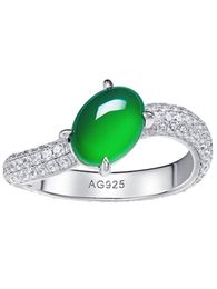 693121 avec des pierres latérales trois en un anneau diamant bleu fleurs turquoise avec une boîte Femmes Gift A Lady Party Fashion Accessories Black White Emerald-Green