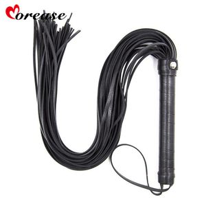 69 CM Sexy Flirting Horse Whip Handgreep Flogger Restraint Game voor Paar Speel Spanking Bondage Riding Sex Toy BDSM Rollenspel Kit Y18102405