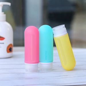 69 ml siliconen reizen flessen picknickfles doorschijnend kleuren lotion cosmetica shampoo draagbare kleine flessen kunnen het nemen op vliegtuig la550