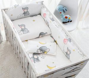 69 stks Olifant Baby Beddengoed Set Katoen Slaapkamer Decor Baby Meisje Jongen Wieg Beddengoed Bed Bumper 120x60120x70 cm 2205263013227