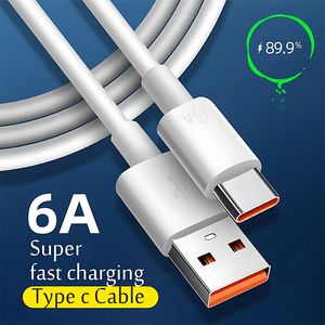 6A 66W USB Type C Câble de téléphone rapide pour Huawei Samsung Honor OPPO Xiaomi X 11 13 Téléphones Android Charge rapide Câbles de chargeur USB C Cordon de ligne de données