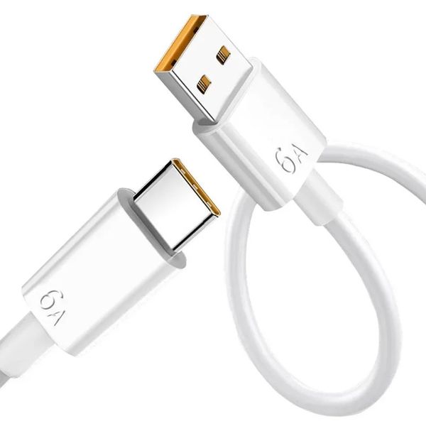 6A 66W USB TYPE C Câble super rapide pour Huawei Mate 40 50 Xiaomi 11 10 Pro Oppo R17 Charge rapide USB C câble du câble de données Cordon