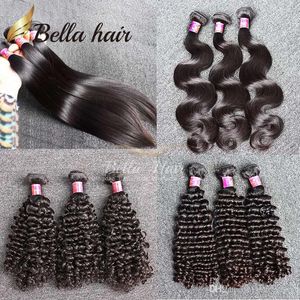 BellaHair® 2 paquetes de extensiones de cabello virgen brasileño tejido humano rizado profundo recto onda del cuerpo