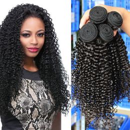 6A Indian Curly Virgin Hair 2 stks / partij Natuurlijke Kleur, Onverwerkte Indische Diepe Krullende Haarextensies te koop, Menselijk Haar Weeft Gratis Verzending