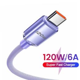 6A Super Fast CaHrger Cable USB Type-C Charge Quick Charge Mobile Phone Date Date Cord pour Samsung Xiaomi Huawei USB C Cables C Cables C 2024