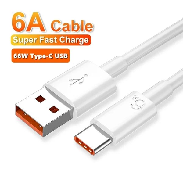 6A Super Fast Charge USB C Câble de type C pour Samsung Xiaomi 13 Huawei Nova 8 Magic 5 Redmi Honor Android 66W Câble de charge rapide