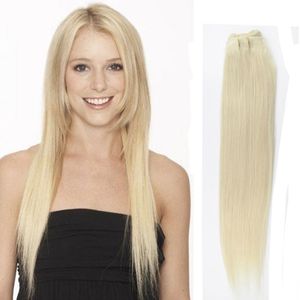 Top qualité blonde légère # 60 trame de cheveux humains ondulés droites 10 