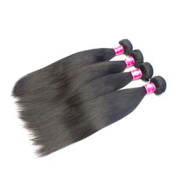 El pelo recto de la Virgen peruana 10pcs / lot teje 1B Extensiones brasileñas naturales del pelo humano de Remy del negro Trama india suave del pelo recto