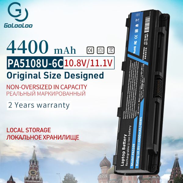 Batterie d'ordinateur portable 6 cellules 4400mAh pour Toshiba PA5109U-1BRS PA5108U-1BRS PA5110U-1BRS PABAS271 C40-AD05B1 C45-ASC1B C55 C55D C70 C75