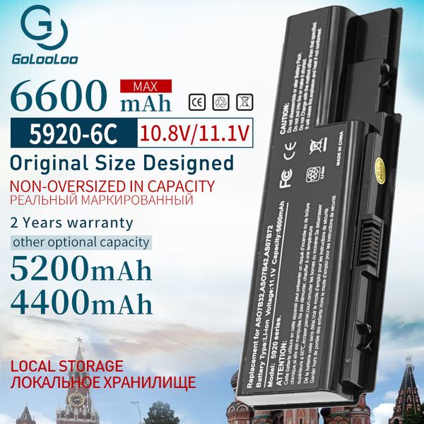 6 CELLULES Batterie D'ordinateur Portable AS07B31 pour Acer Aspire 5920 5230 5310 5315 5330 5520 5530G 5710 5715Z 5720 5730ZG 5739 5920G 5930
