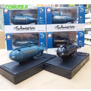 6ch RC Submarine Boat Underwater Simulation Mini Boats Rechargeable 2,4 g de navires télécommandés Toys électriques pour garçons Enfants 240516