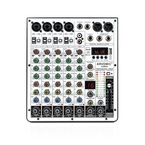 Mélangeur Audio 6 canaux ARVOMIC DJ avec Interface USB fonction Bluetooth 16 effets DSP et égaliseur 3 bandes ARMX6 y240126