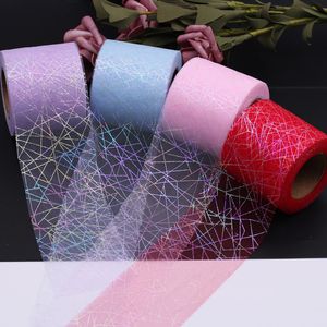 6 cm 25 meter glitter tule mesh ribbon roll strip tule diy ambacht haar boog poms tutu rok journal bruiloft verjaardagsfeestje voorraad voorraad