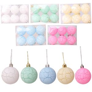 6 cm 8 cm macarone kerstballen plastic crackle lamp bal xmas boom rekwisieten decoraties opknoping hanger woning meubels decor