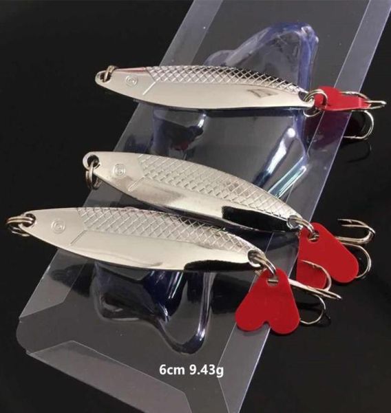 6cm 943g Cucharas Hook Metal Baits Luros 6 Ganchos de agudos Pesca Gear Fishing Gear 10 piezas Lote SH86691588