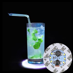 6cm Glow 3M Autocollants LED Sous-verres Éclairage 4 LED Bouteille Lumière Lumières clignotantes Pour Noël Noël Discothèque Bar Partie Vase Décoration Vacances crestech