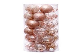 6 cm roségouden kerstboomballen Plastic Clear Ball Ornament Decoratie voor Xmas Tree Decor Natal Navidad 2022 Jaar 24Pack 211103555266
