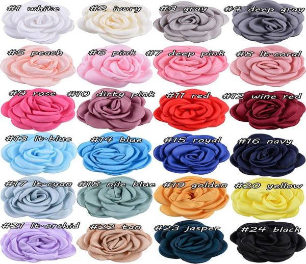 Fleur en soie 6cm pour bébé enfants, accessoire de cheveux DIY, fleurs à dos plat, corsage de fleurs pour bandeau, chapeau, décoration 2989449