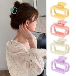 Pinza para el cabello cuadrada de Color sólido de 6cm para mujeres y niñas, Clip para agarrar el cabello con cabeza trasera Simple, accesorios para el cabello para mujer