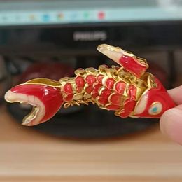 6 cm Columpio Esmalte realista Koi Fish Llavero Llavero Lindo Cloisonne Carp Fish Llavero Colgante Charms Mujeres Niños Regalos con box192n