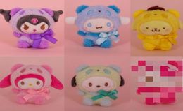 6Color 10cm pluche keychains speelgoed Japanse creatieve schattige cartoon getransformeerd panda kuromi melody yugui hondenpop hanger7466090