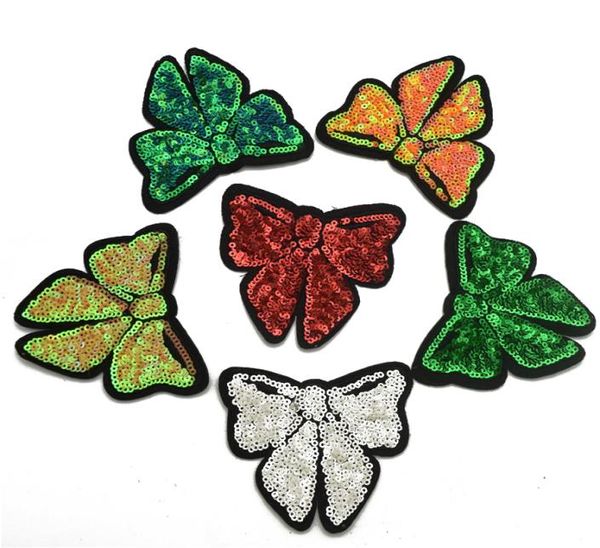 6 colores mariposa lentejuelas brillantes bordado estrella boca corazón coser hierro en parche insignia tela apliques 6127033