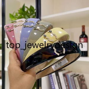 6Colors Designer Bandbands Hair Band Women Girl Design Brand LETTER Crystal Pearl Flower Elastic Bandband Sports Fitness Headraps Hair Accessory Bijoux