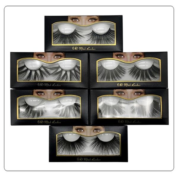 6D 25mm cils 100% Volume naturel cheveux longs 3D vison faux cils Extension faux cils maquillage vison cils Pack