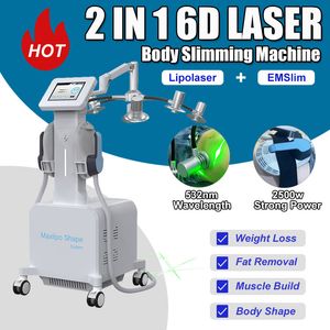 6D Lipo-lasersysteem Lichaamsvorm Vermindert vet Lipolaser EMS Slim Machine Bouw Spierschoonheidsapparatuur