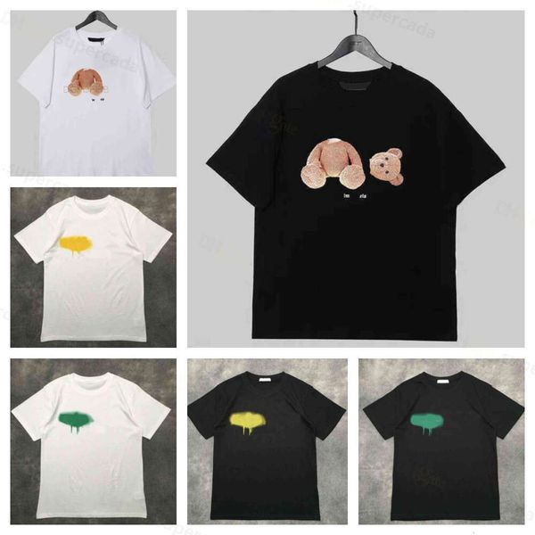 6dtx nouvelle marque de mode Pa Palms/ange ours en peluche à manches courtes en coton surdimensionné t-shirt ample pour hommes et femmes