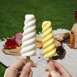 6Even Spiral Ice Cream Silicone Moule enfants fait maison Popsicle Maker Foodgrade Summer Dessert Jelly 240508