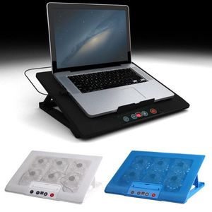 6fans USB Professional External Laptop Cooler Pad Notebook Slide-Proof Stand Koelventilator CPU harde schijfkussentjes