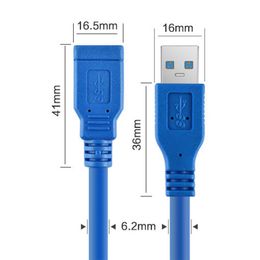 6Ft 1.8M USB 3.0 A Enchufe macho a hembra Cable de extensión súper rápido Admite velocidades de transferencia de datos de hasta 5 Gbps 30