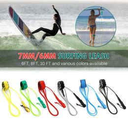 6ft Hoge kwaliteit paddle Leash Surf Leash Surfboard laisse Glad Steel Swivel Surfen été Touw Gladde Stalen Paddle Board Leash