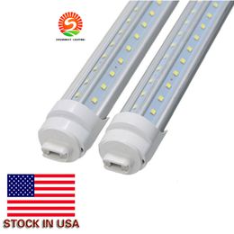 Stock en EE. UU. + 8 pies led r17d Cooler Door Tubo Led en forma de V Filas dobles SMD2835 Tubo de luz Led 270 Ángulo AC85-265V