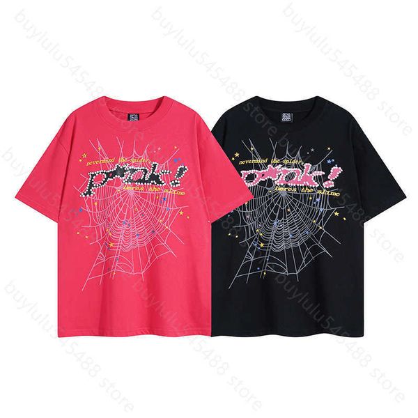 6fyh Spider Web T-shirt pour hommes Designer Sp5der T-shirts pour femmes Mode 55555 Manches courtes Célébrité d'été Même style Modèle Casual Col rond Unisexe