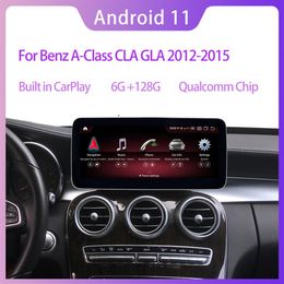 6G RAM 128 ROM 10 25 Qualcomm Android 11 Radio de coche navegación GPS Bluetooth WiFi unidad principal pantalla para Benz A CLA GLA clase 2227O