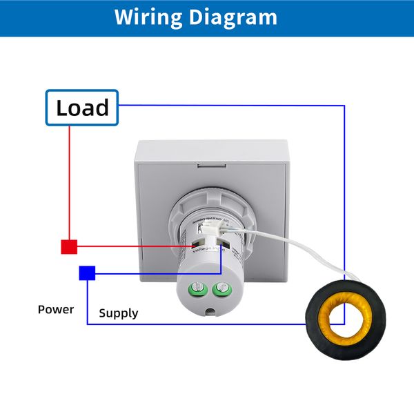 6in1 Pantalla digital Voltímetro AMMETRO Corriente Voltaje Medidor de energía de energía AC Monitor 100 A KWH Ligera de señal Lndicator 22 mm