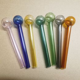 6 pouces 15 cm coloré Pyrex verre brûleur à mazout tuyau verre 30mm taille de boule tube tobcco herbl ongles eau tuyaux à main accessoires pour fumer