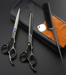 6 pouces de coiffure ciseaux coupants coupes ciseaux d'amincissement avec sac de peigne de cisaillement professionnel équipement de cheveux de cisaillement pour barber9112161