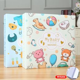 6inch PO Album Writable Collection of Children Growth Pos 200PCS HighCapacity Hard Shell Paper Interleaf Albums 230327