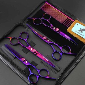 6 inch Professionele Kappers Grooming Schaar Snijden Verdunnende Gebogen Pet Shear Clipper Shear Clipper voor huisdieren